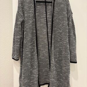 Maeve by Anthropologie Chevron Patterned Open Front hooded Cardigan boho chic XS